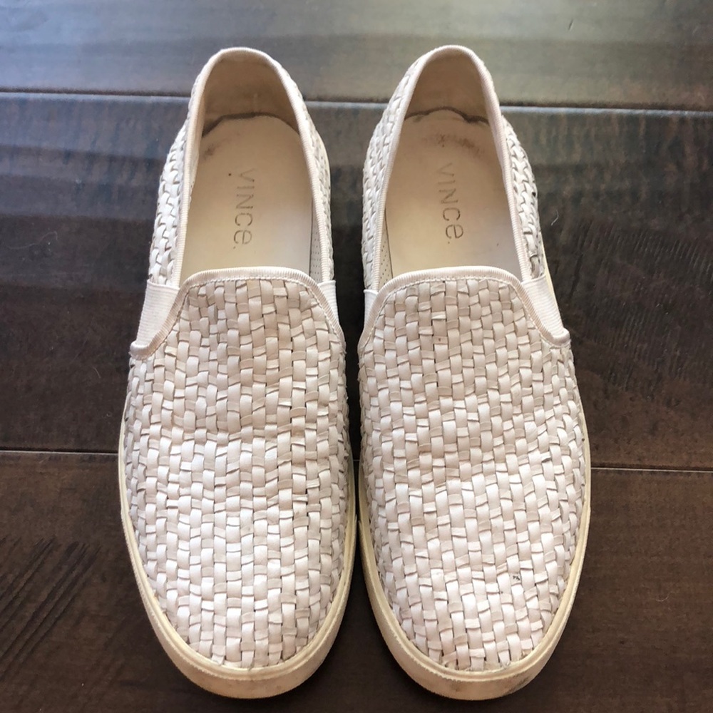 Vince “Preston” white woven leather sz 40 (US 9m)